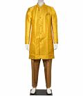 Traditional Indian Sherwani for Men - Golden Self Print (S to 6XL)
